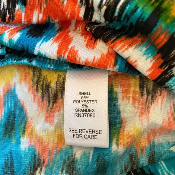 Cato pull on wide waist bank flowy comfy brightly colored skirt 30 - 33 waist - Picture 5 of 6